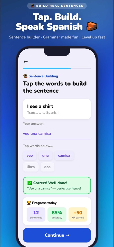 More of Habla’s Spanish practice features